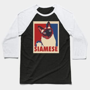 Siamese Cat Pop Art Style Baseball T-Shirt